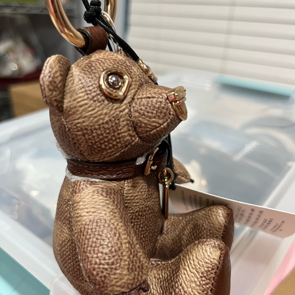 Coach Collectible Bear Bag Charm In Signature Canvas - Picture 4 of 6
